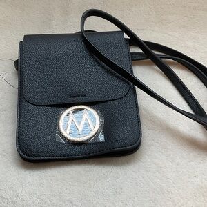 MIA Black Handbag with Gold Emblem
